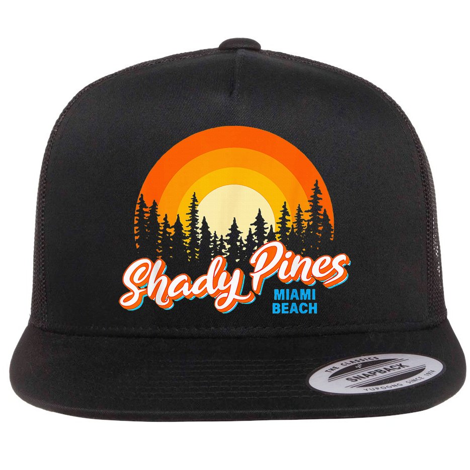 Shady Pines Miami Beach Florida Beach Summer Vacation Flat Bill Trucker Hat