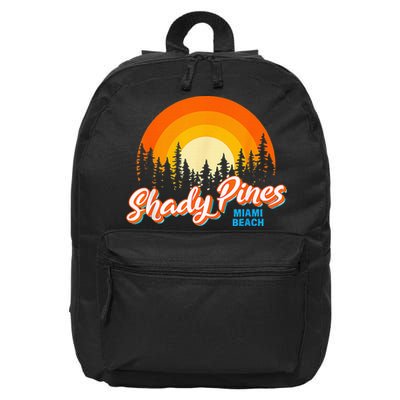 Shady Pines Miami Beach Florida Beach Summer Vacation 16 in Basic Backpack