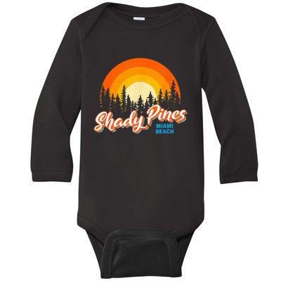 Shady Pines Miami Beach Florida Beach Summer Vacation Baby Long Sleeve Bodysuit