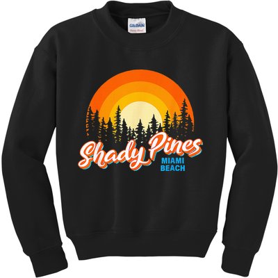 Shady Pines Miami Beach Florida Beach Summer Vacation Kids Sweatshirt