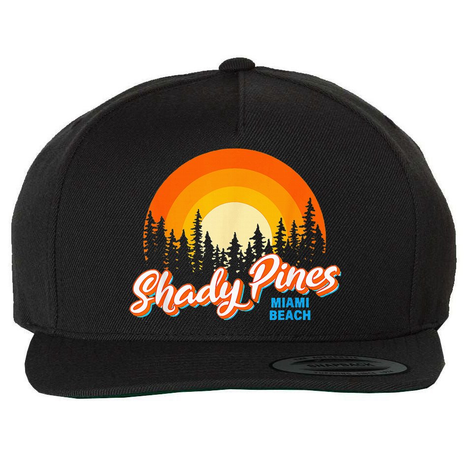 Shady Pines Miami Beach Florida Beach Summer Vacation Wool Snapback Cap