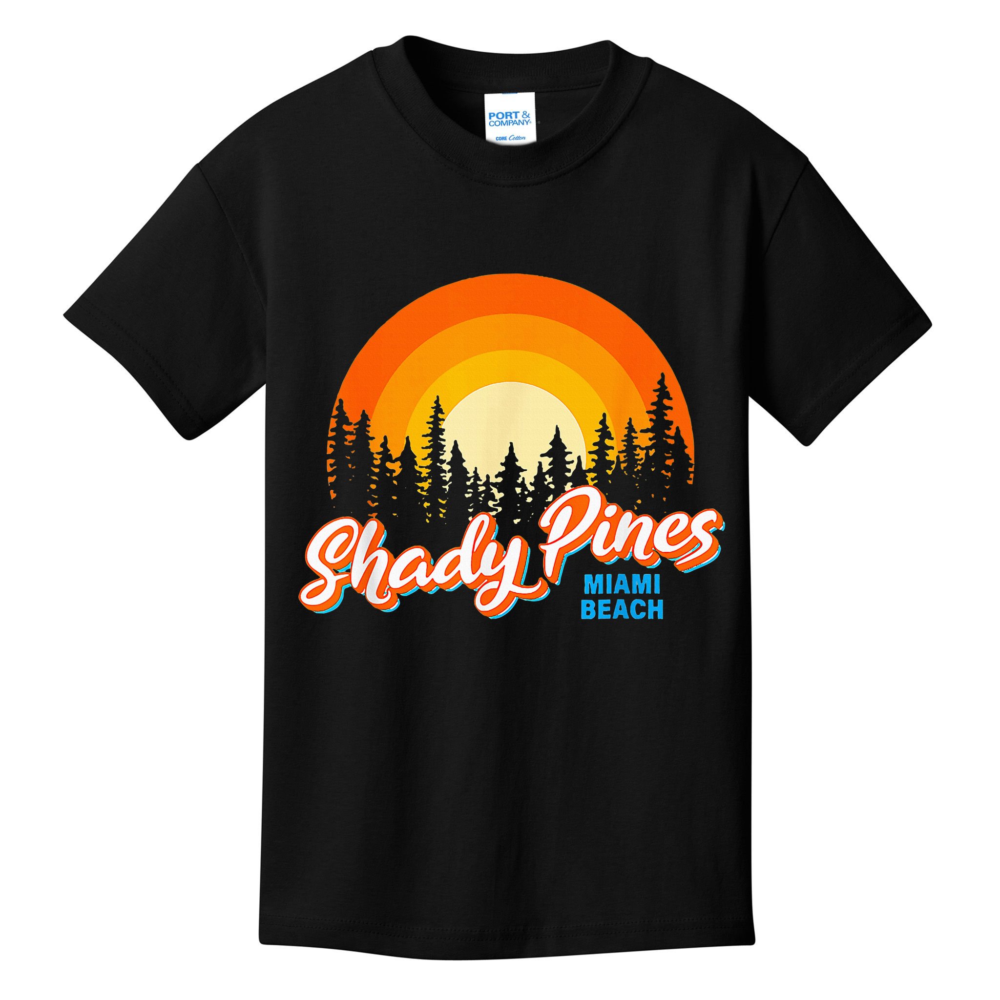 Shady Pines Miami Beach Florida Beach Summer Vacation Kids T-Shirt
