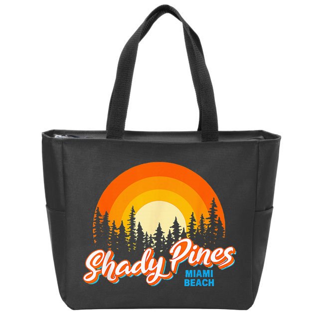 Shady Pines Miami Beach Florida Beach Summer Vacation Zip Tote Bag