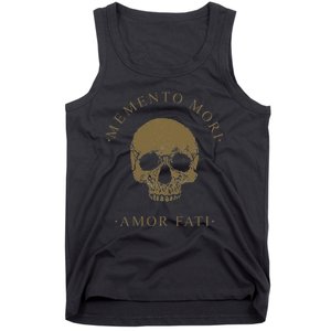 Stoic Philosophy Memento Mori Amor Fati Skull Stoicism Quote Tank Top