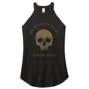 Stoic Philosophy Memento Mori Amor Fati Skull Stoicism Quote Women's Perfect Tri Rocker Tank