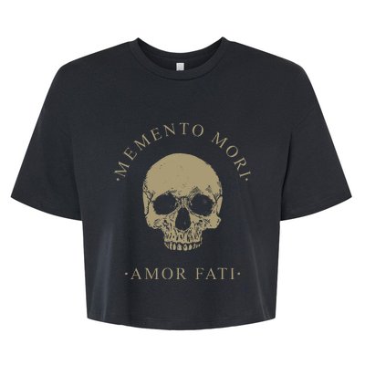 Stoic Philosophy Memento Mori Amor Fati Skull Stoicism Quote Bella+Canvas Jersey Crop Tee