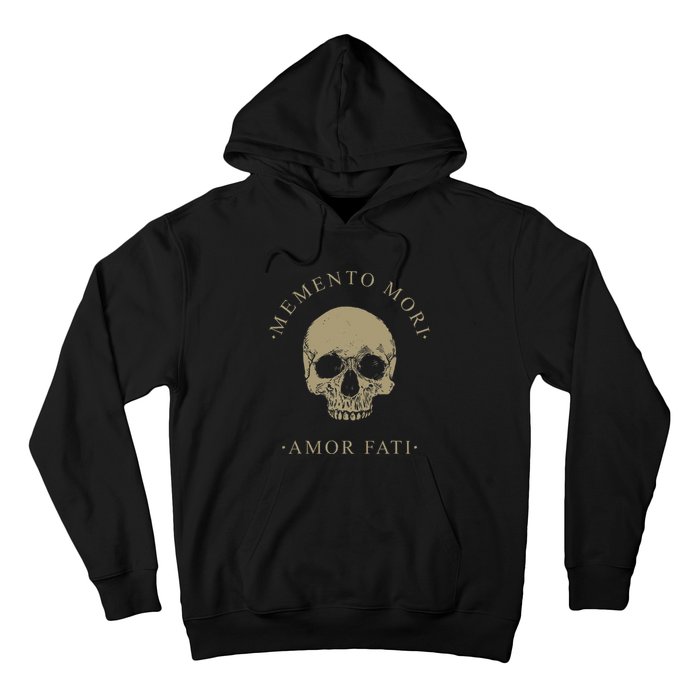 Stoic Philosophy Memento Mori Amor Fati Skull Stoicism Quote Hoodie