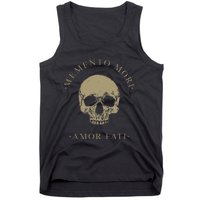 Stoic Philosophy Memento Mori Amor Fati Skull Stoicism Quote Tank Top