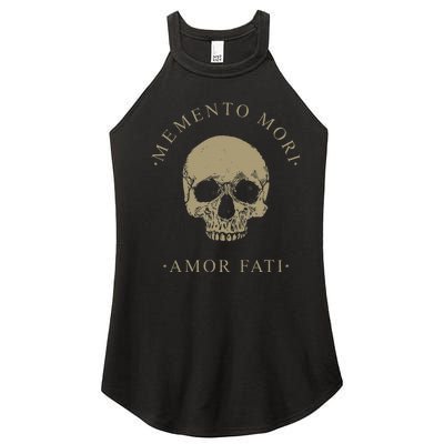 Stoic Philosophy Memento Mori Amor Fati Skull Stoicism Quote Women’s Perfect Tri Rocker Tank