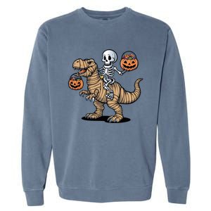 Skeleton Pumpkin Mummy Dinosaur Gift Garment-Dyed Sweatshirt