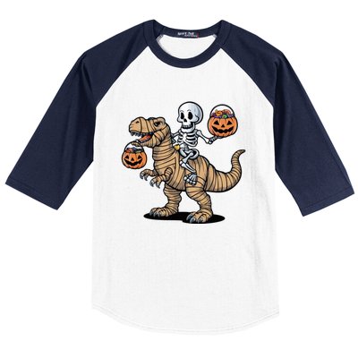 Skeleton Pumpkin Mummy Dinosaur Gift Baseball Sleeve Shirt