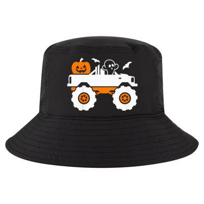 Spooky Pumpkin Monster Truck Halloween Outfit Cool Comfort Performance Bucket Hat