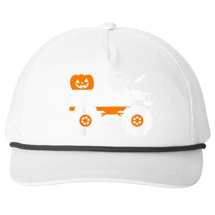 Spooky Pumpkin Monster Truck Halloween Outfit Snapback Five-Panel Rope Hat