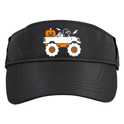 Spooky Pumpkin Monster Truck Halloween Outfit Adult Drive Performance Visor