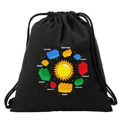 Space Planet Master Builder Science Building Blocks Drawstring Bag