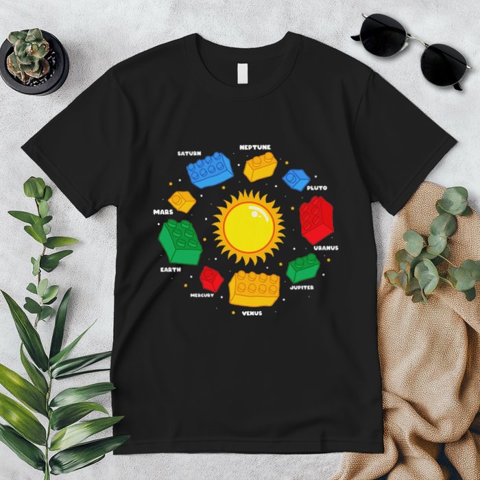Space Planet Master Builder Science Building Blocks Premium T-Shirt