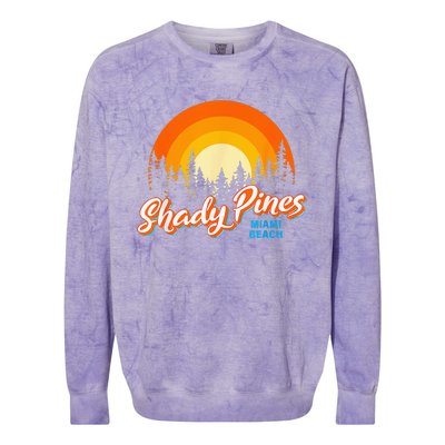 Shady Pines Miami Beach Florida Beach Summer Vacation Colorblast Crewneck Sweatshirt