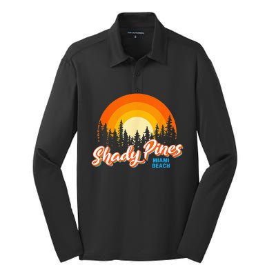 Shady Pines Miami Beach Florida Beach Summer Vacation Silk Touch Performance Long Sleeve Polo