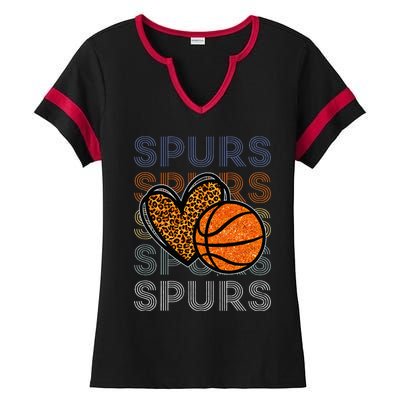 Spurs Proud Name Personalized Ladies Halftime Notch Neck Tee