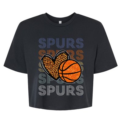 Spurs Proud Name Personalized Bella+Canvas Jersey Crop Tee