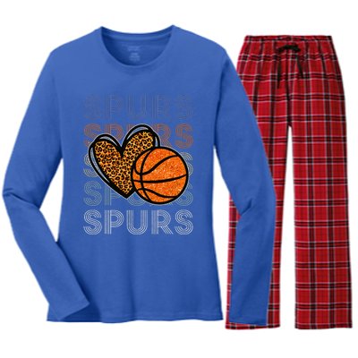 Spurs Proud Name Personalized Women's Long Sleeve Flannel Pajama Set 