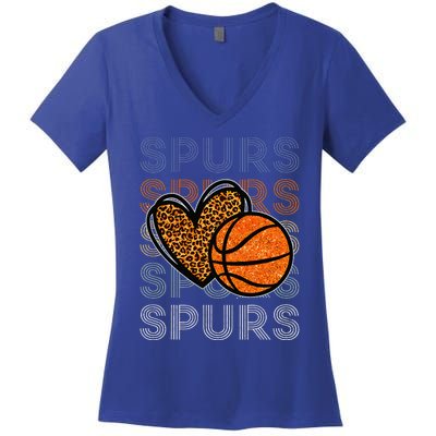 Spurs Proud Name Personalized Women's V-Neck T-Shirt