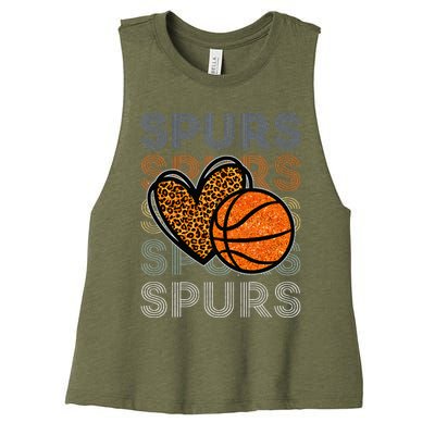 Spurs Proud Name Personalized Women's Racerback Cropped Tank