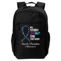 Suicide Prevention No Story Should End Teal & Purple Ribbon Daily Commute Backpack