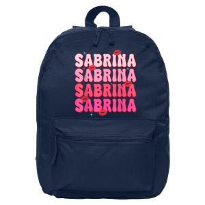 Sabrina Personalized Name I Love Sabrina Groovy 16 in Basic Backpack