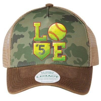 Softball Player Number 5 Softball Mom Dad #5 Biggest Fan Great Gift Legacy Tie Dye Trucker Hat