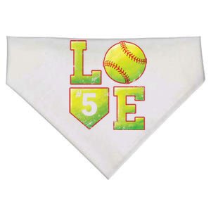 Softball Player Number 5 Softball Mom Dad #5 Biggest Fan Great Gift USA-Made Doggie Bandana