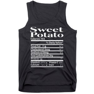 Sweet Potato Nutrition Fact For Thanksgiving Family Tank Top