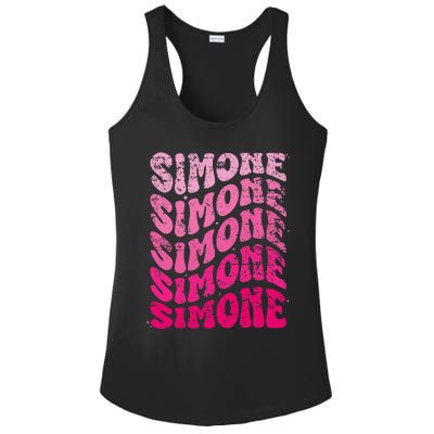 Simone Personalized Name I Love Simone 70S Vintage Ladies PosiCharge Competitor Racerback Tank