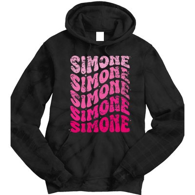 Simone Personalized Name I Love Simone 70S Vintage Tie Dye Hoodie