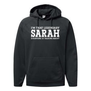 Sarah Personal Name Women Girl Funny Sarah Performance Fleece Hoodie