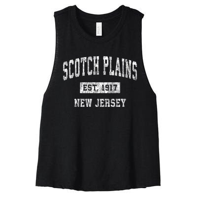 Scotch Plains New Jersey Nj Vintage Sports Women's Racerback Cropped Tank