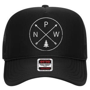 Simple Pacific Northwest Accessory Arrows Pine Tree PNW High Crown Mesh Back Trucker Hat