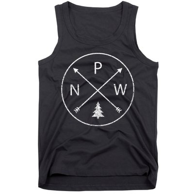 Simple Pacific Northwest Accessory Arrows Pine Tree PNW Tank Top