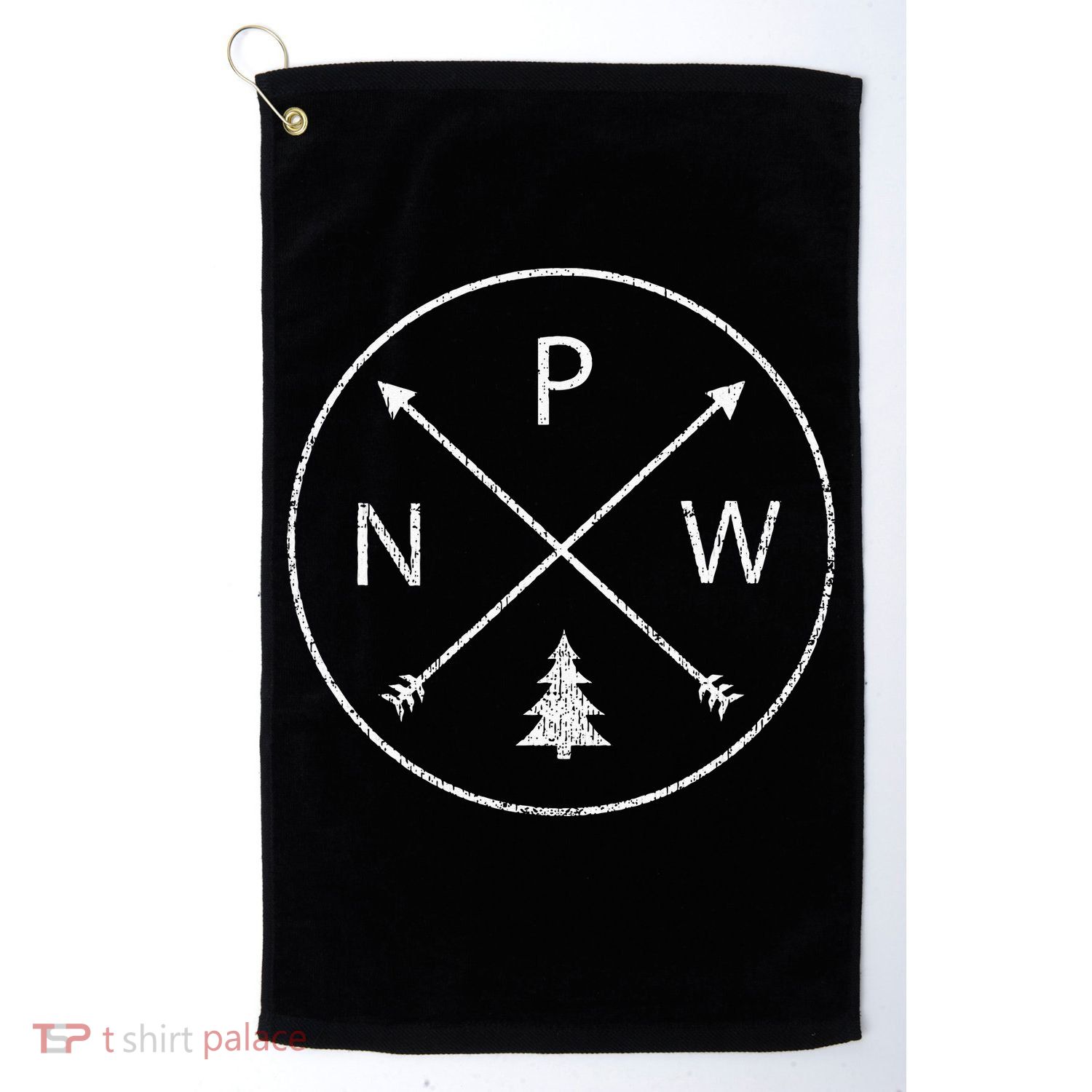 Simple Pacific Northwest Accessory Arrows Pine Tree PNW Golf Towel