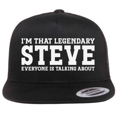 Steve Personal Name First Name Funny Steve Flat Bill Trucker Hat