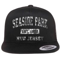 Seaside Park New Jersey Nj Vintage Established Sports Flat Bill Trucker Hat