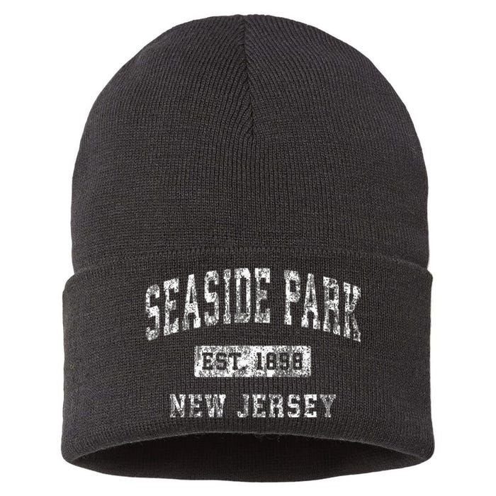 Seaside Park New Jersey Nj Vintage Established Sports Sustainable Knit Beanie