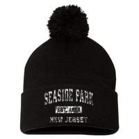 Seaside Park New Jersey Nj Vintage Established Sports Pom Pom 12in Knit Beanie