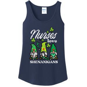 St Patricks Nurses Love Shenanigans Gnomes Scrub Ladies Essential Tank