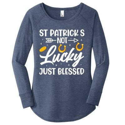 St Patricks Not Lucky Just Blessed Gift Women's Perfect Tri Tunic Long Sleeve Shirt