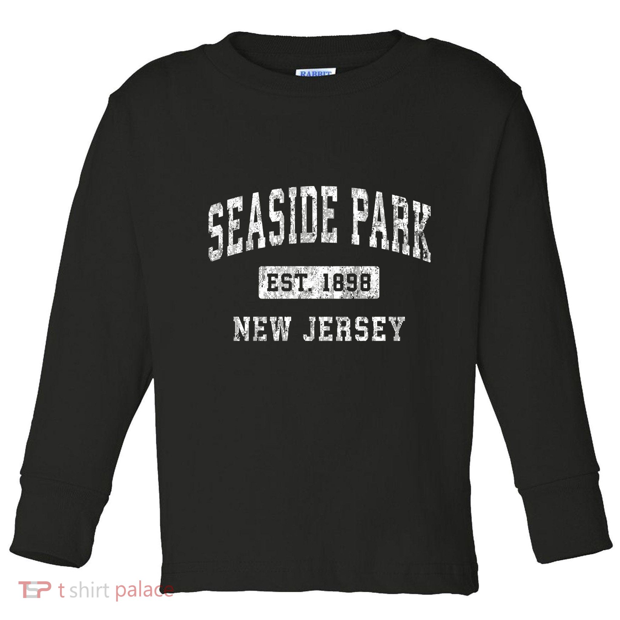 Seaside Park New Jersey Nj Vintage Established Sports Toddler Long Sleeve Shirt