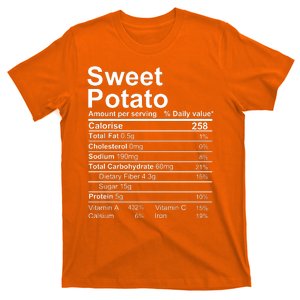 Sweet Potato Nutrition Facts Label T-Shirt