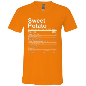 Sweet Potato Nutrition Facts Label V-Neck T-Shirt