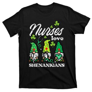 St Patricks Nurses Love Shenanigans Gnomes Scrub T-Shirt