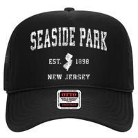 Seaside Park New Jersey Nj Vintage Established Sports Design High Crown Mesh Back Trucker Hat